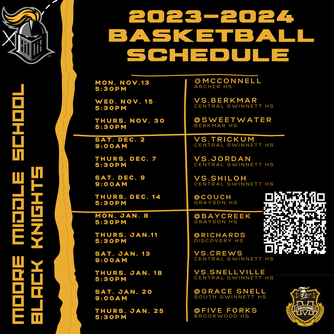 2023-2024 Basketball Schedule